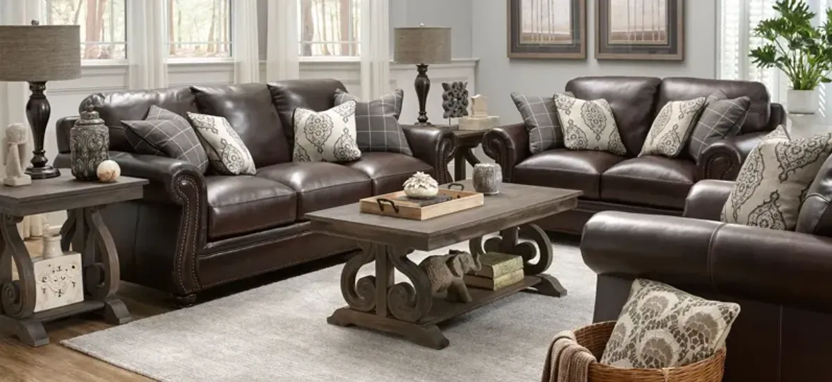 Alistar Living Room Set in Brown by Bellanest