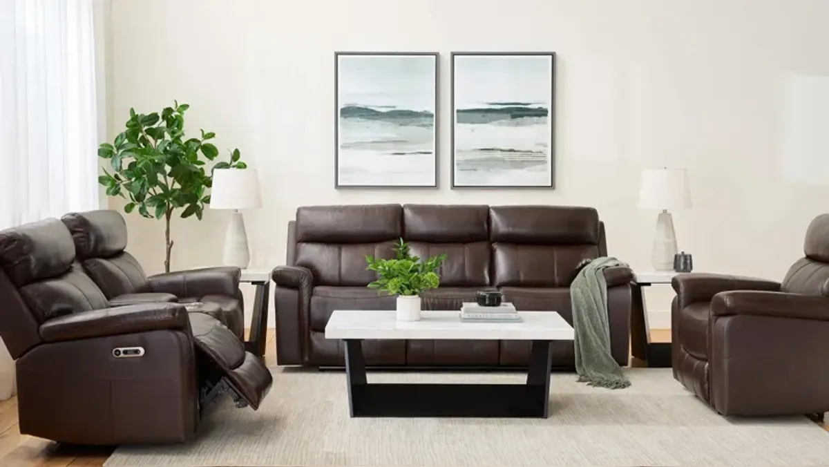 Xander 2-pc. Leather Power Sofa and Console Loveseat