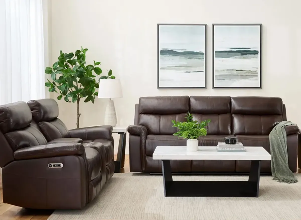 Xander 2-pc. Leather Power Sofa and Console Loveseat