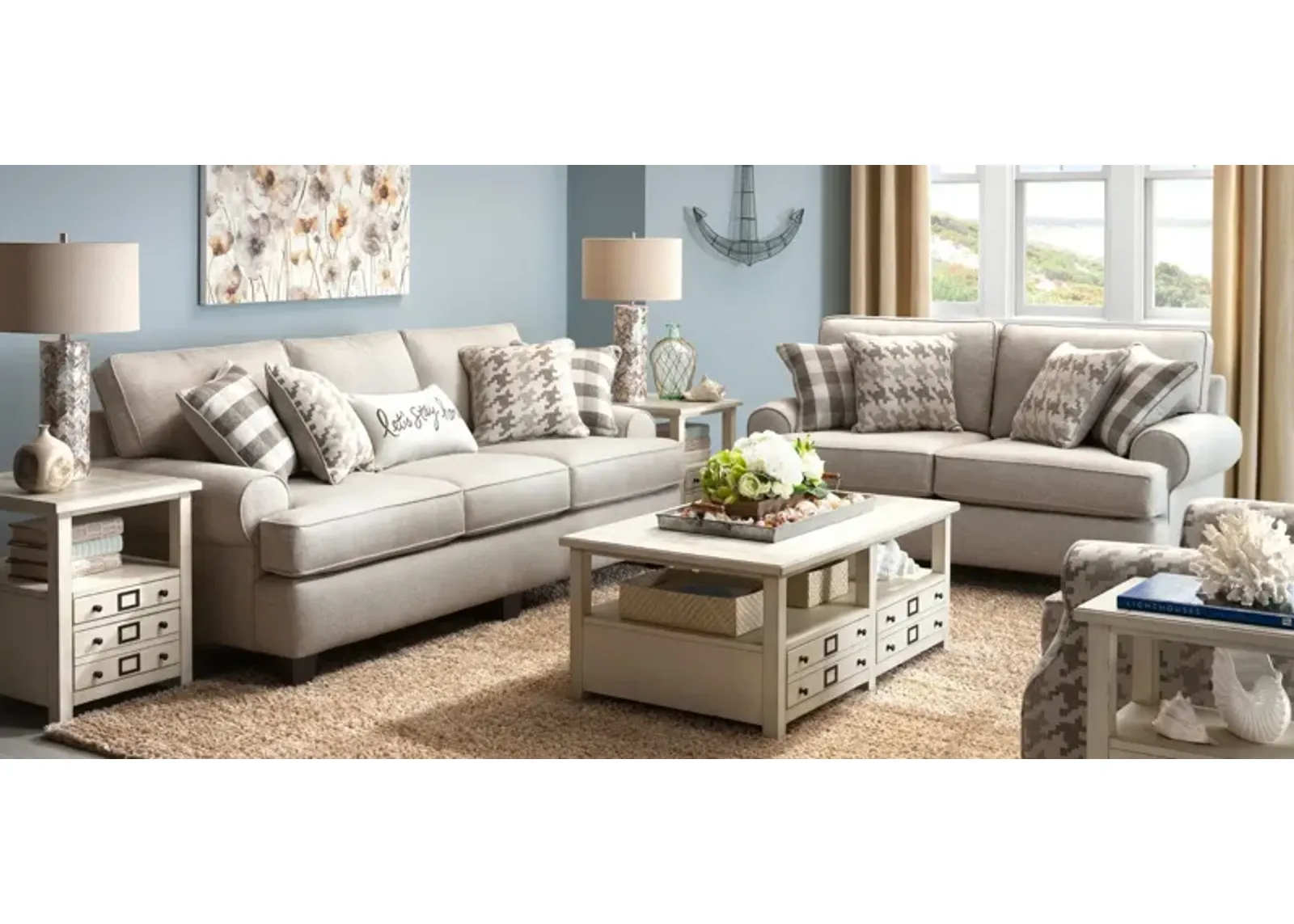 Shiloh Living Room Set in Beige by Fusion Furniture