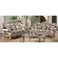 Ariel 2-pc.. Sofa and Loveseat Set in Silver by Cosmos Furniture