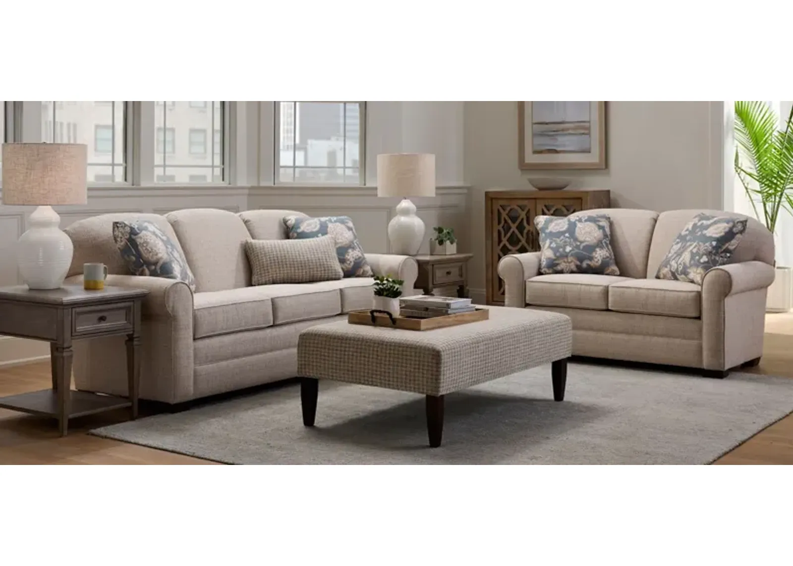 Petunia Living Room Set in Beige by Emeraldcraft