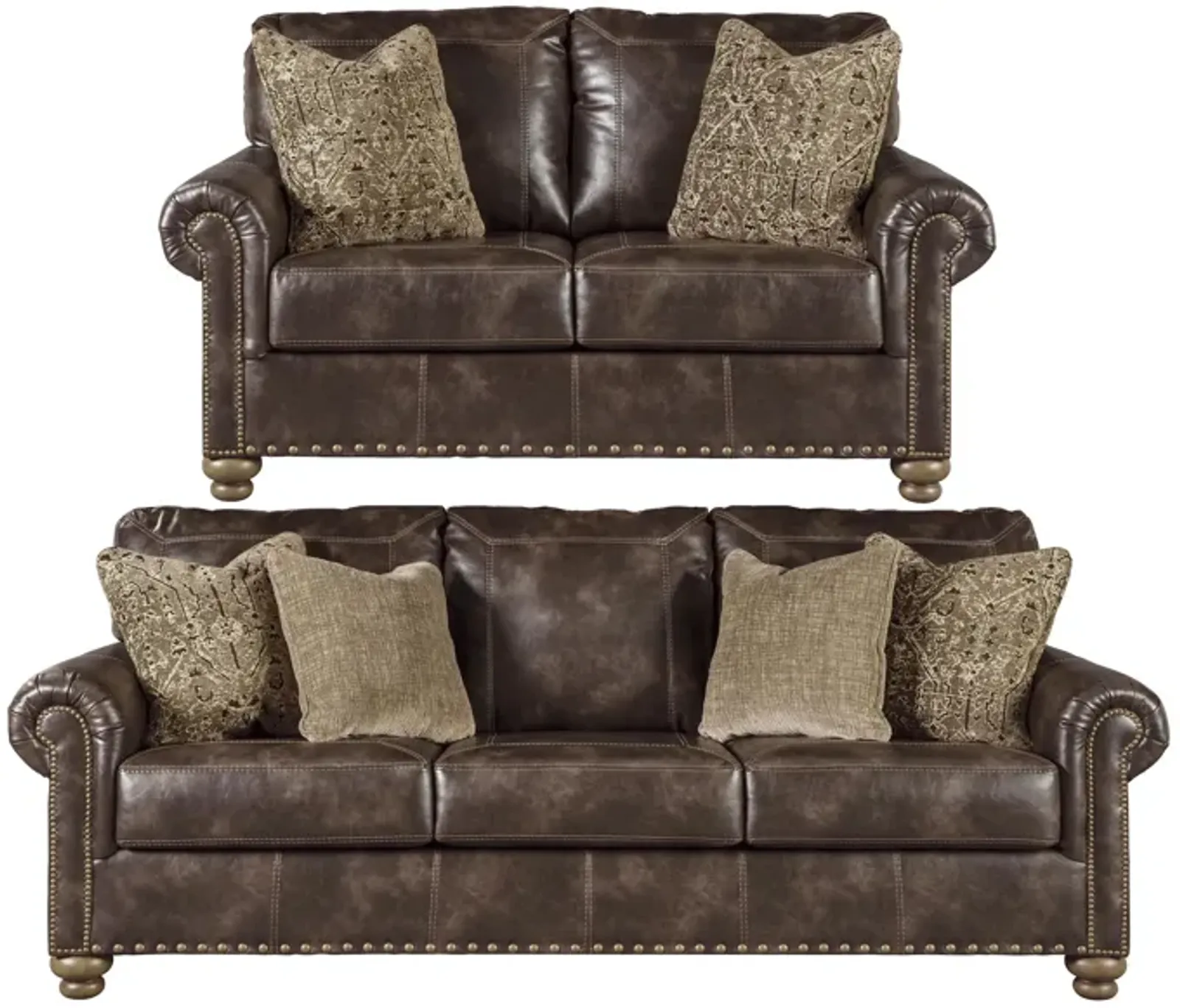 Navarra Sofa and Loveseat Set in Brown by Ashley Furniture