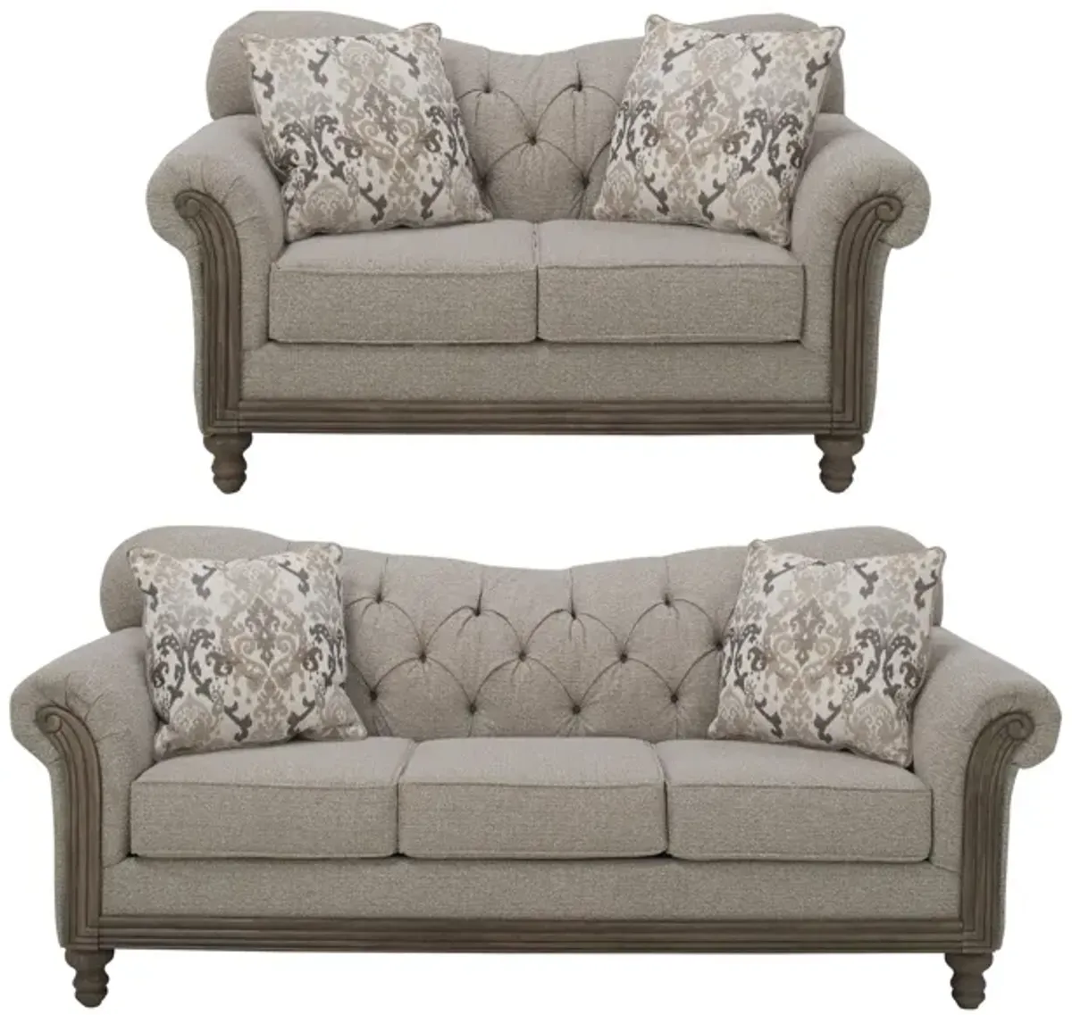 Torrey 2-pc. Sofa and Loveseat Set in Gray by Hughes Furniture