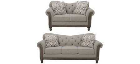 Torrey 2-pc. Sofa and Loveseat Set in Gray by Hughes Furniture