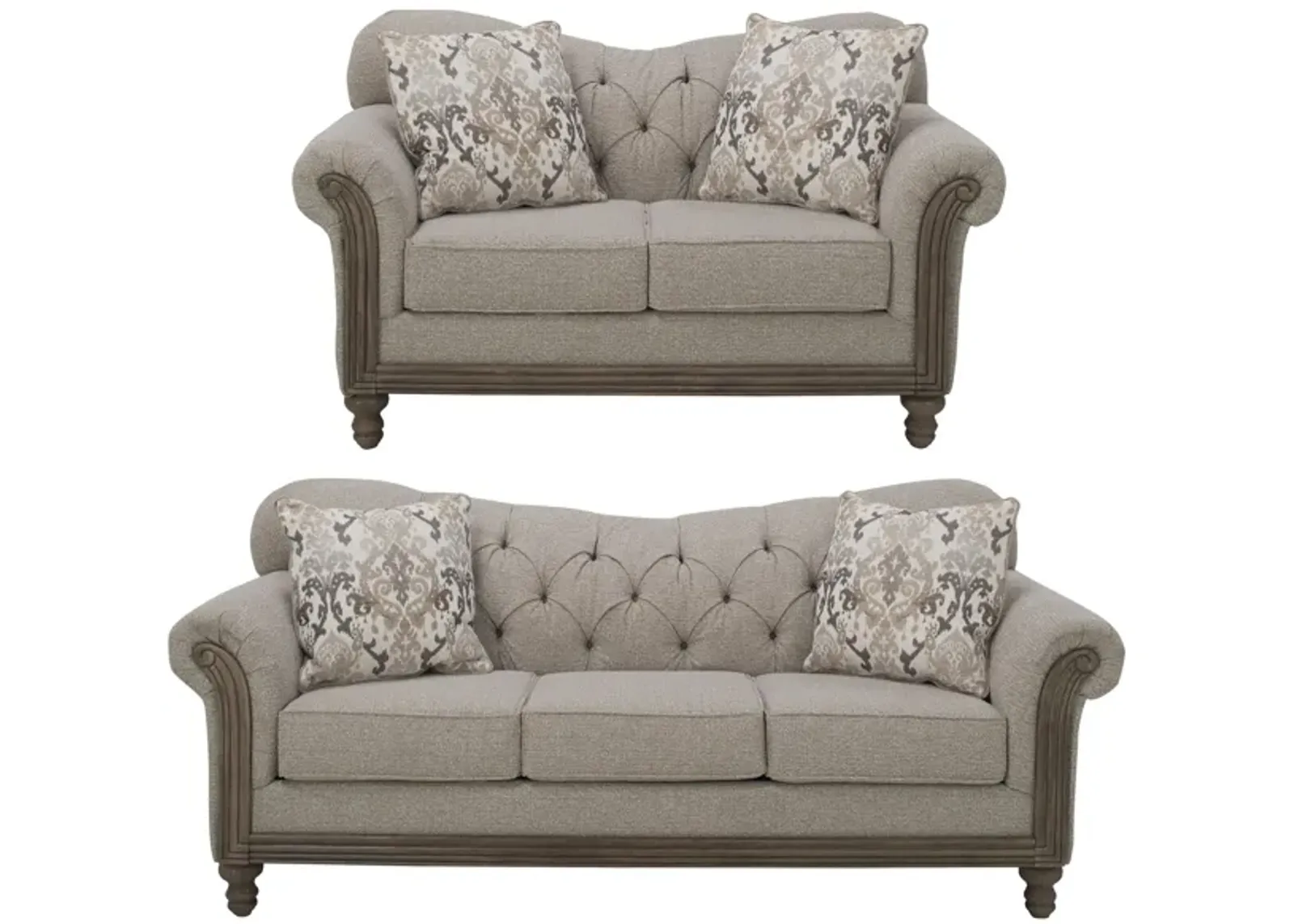 Torrey 2-pc. Sofa and Loveseat Set in Gray by Hughes Furniture