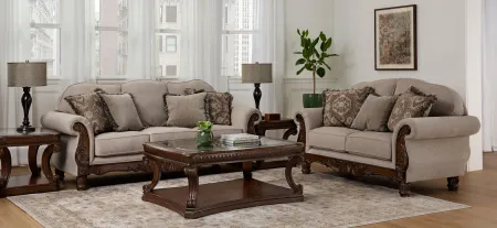 Palazzo 2-pc. Sofa and Loveseat in Exploit Sand by Aria Designs