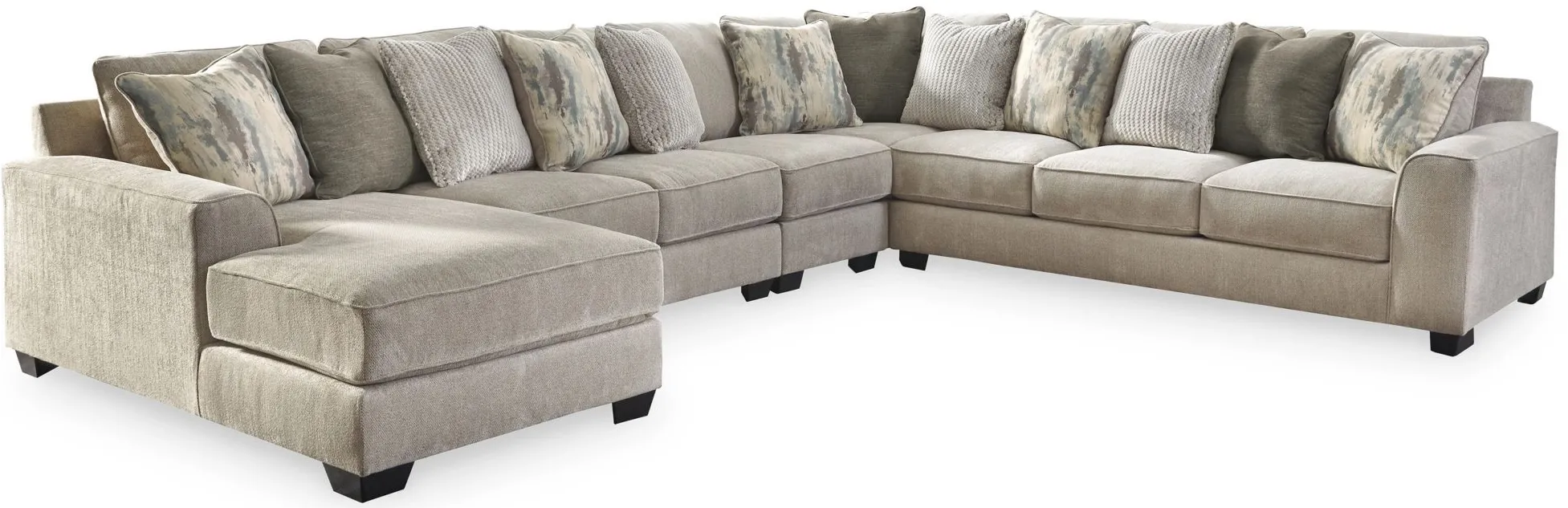 Ardsley 5Piece Sectional with Chaise in Pewter by Ashley Furniture