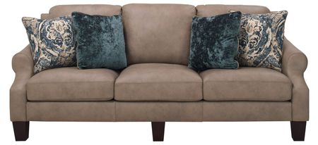 Marlette Leather Sofa and Loveseat Set in Taupe by Bellanest
