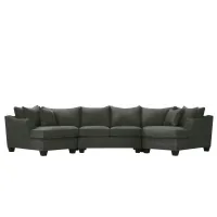 Foresthill 3-pc. Symmetrical Cuddler Sectional Sofa in Santa Rosa Slate by H.M. Richards