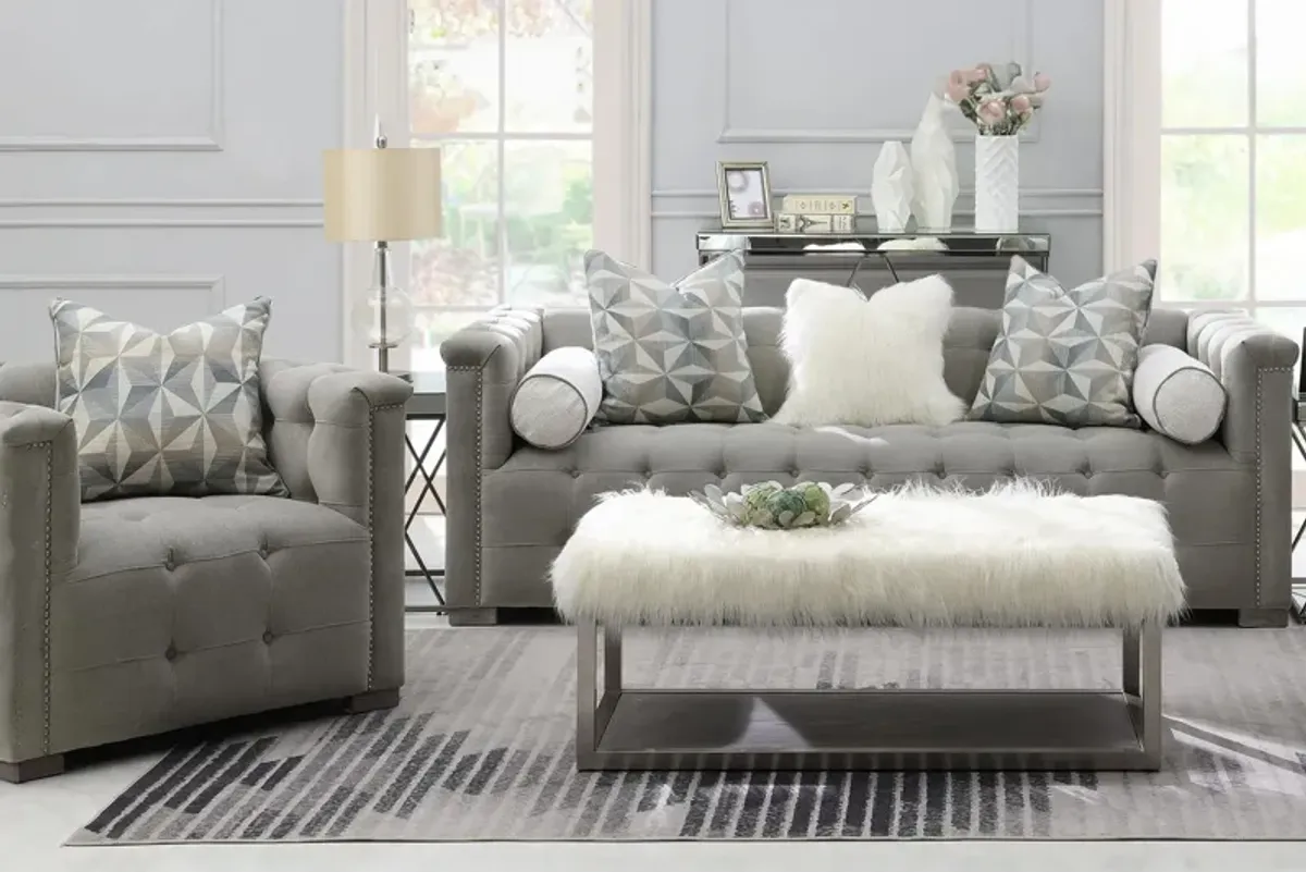 Diana Living Room Set in Smoke by Aria Designs