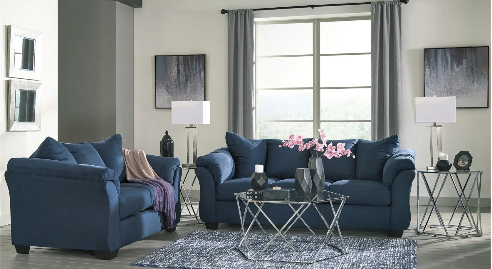 Whitman 2-pc. Sofa and Loveseat Set in Blue by Ashley Furniture