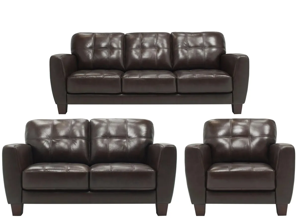 Gino Living Room Set in Classico Dark Brown by Bellanest