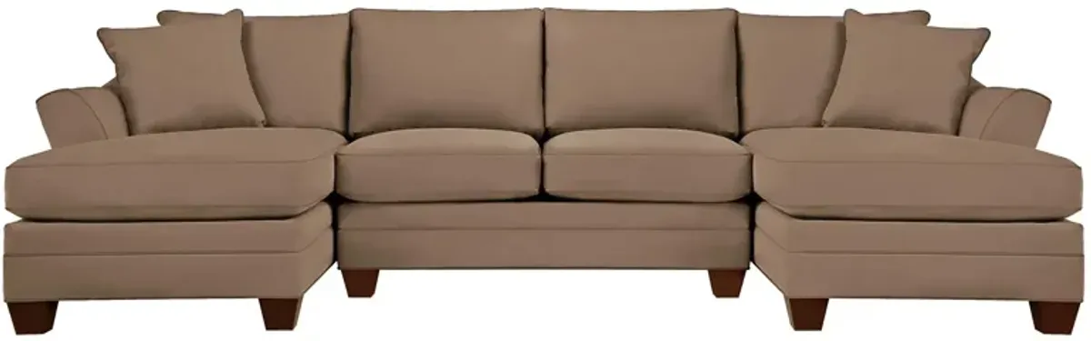 Foresthill 3-pc. Symmetrical Chaise Sectional Sofa in Suede So Soft Khaki by H.M. Richards