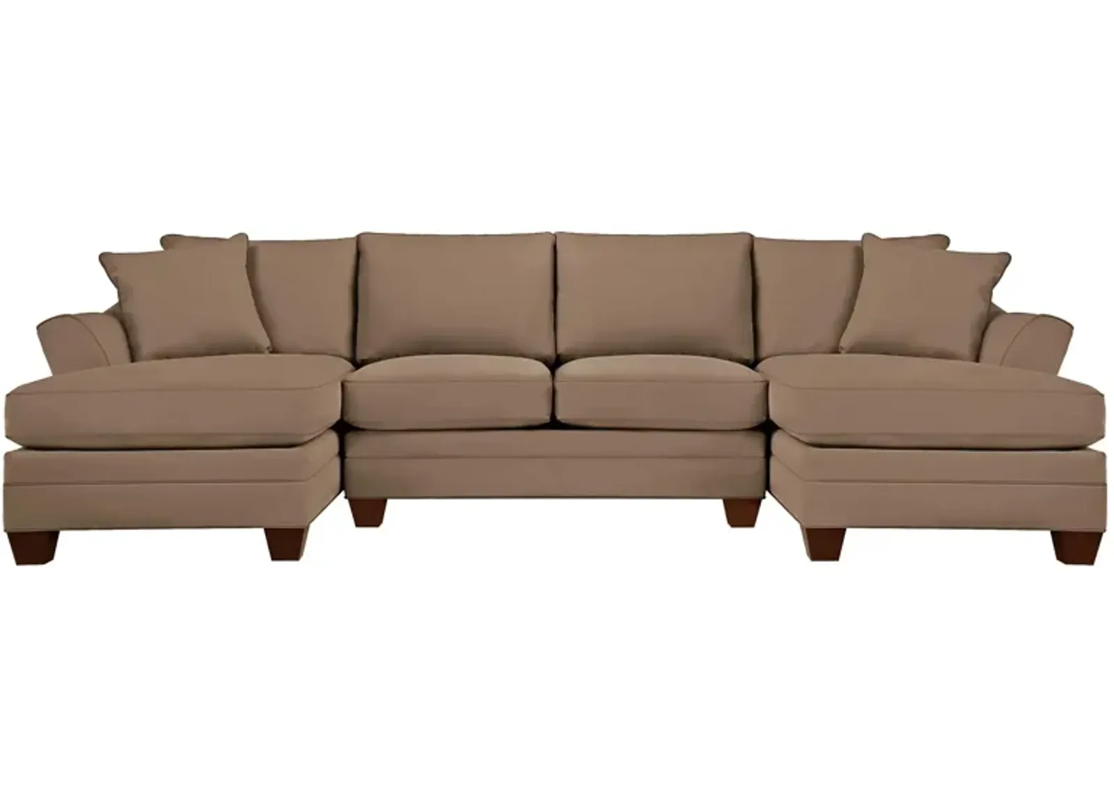 Foresthill 3-pc. Symmetrical Chaise Sectional Sofa in Suede So Soft Khaki by H.M. Richards