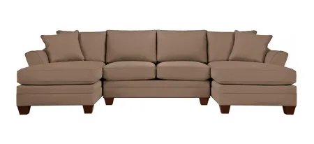 Foresthill 3-pc. Symmetrical Chaise Sectional Sofa in Suede So Soft Khaki by H.M. Richards