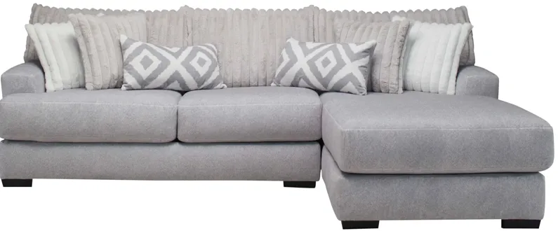 Mondo 2-pc. Sofa Chaise in Tweed Silver by Albany Furniture