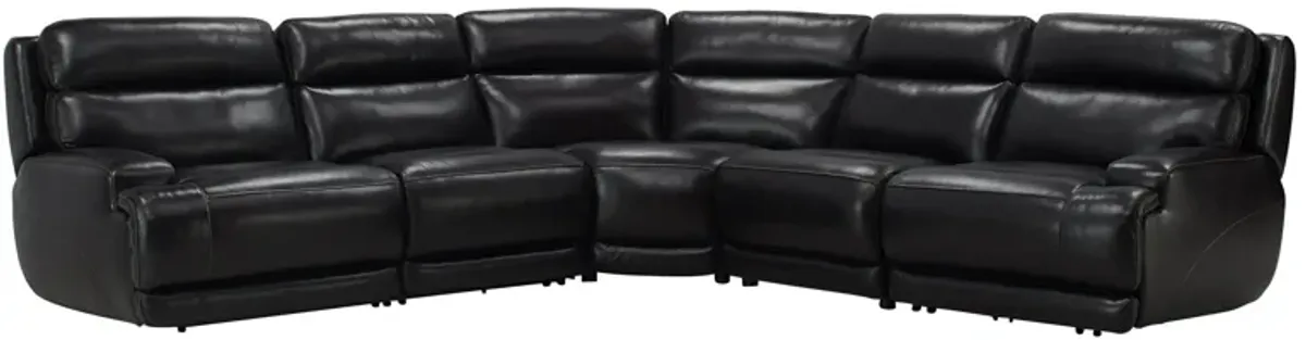 Tompkins Leather 5-pc. Sectional in Blackberry by Bellanest