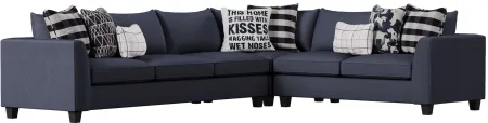 Daine 3-pc. Sectional Sofa in Popstich Navy by Fusion Furniture