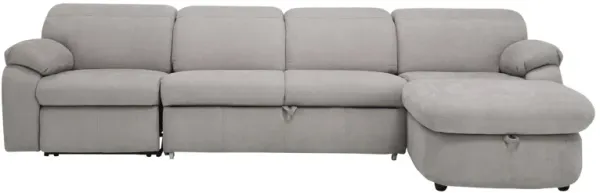 Enbright Microfiber 3-pc. Power-Reclining Sectional w/ Pop-Up Sleeper