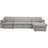 Enbright Microfiber 3-pc. Power-Reclining Sectional w/ Pop-Up Sleeper in Gray by Bellanest