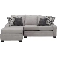 Caid 2-pc. Chenille Sectional in Gray by Flair