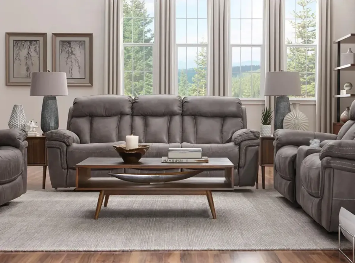 Ryder 2-pc. Reclining Sofa and Loveseat Set with Console in Gray by Bellanest