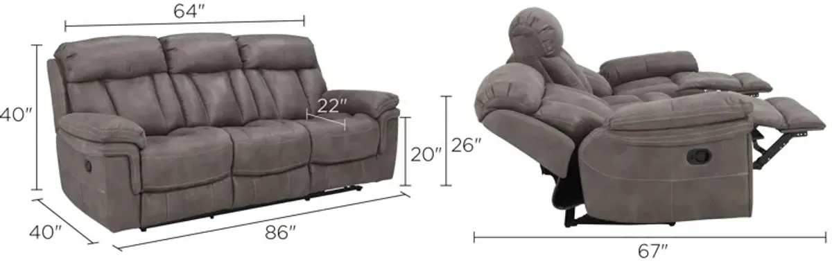 Ryder 2-pc. Reclining Sofa and Loveseat Set with Console