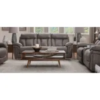 Ryder 2-pc.. Reclining Sofa and Loveseat Set with Console in Gray by Bellanest