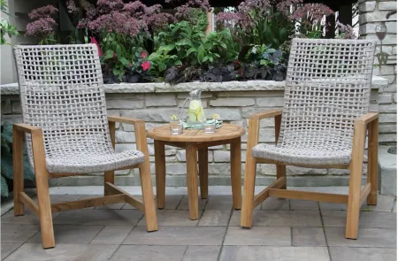 Nautical 3-pc. Teak Outdoor Lounge Set in Faye Ash by Outdoor Interiors