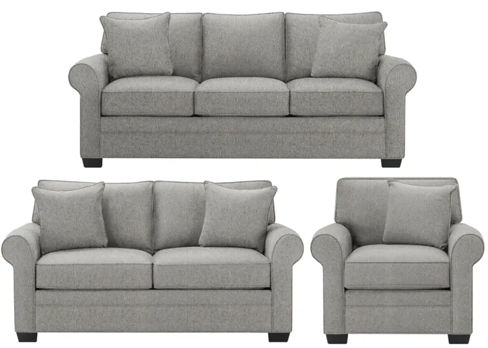 Glendora 3-pc. Sofa, Loveseat & Chair Set in Sugar Shack Stone by H.M. Richards