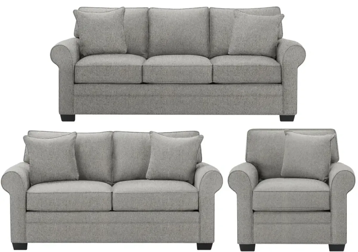 Glendora 3-pc. Sofa, Loveseat & Chair Set in Sugar Shack Stone by H.M. Richards