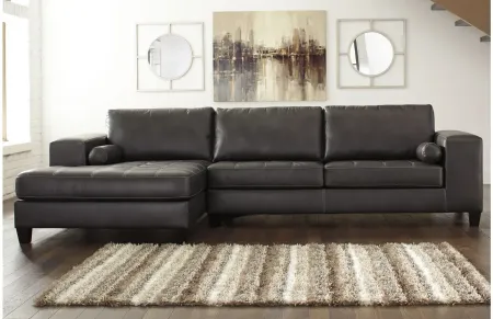Nokomis 2-Piece Sectional with Chaise in Charcoal by Ashley Furniture