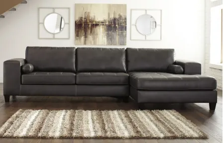 Nokomis 2-pc. Sectional with Chaise in Charcoal by Ashley Furniture