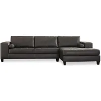 Nokomis 2-Piece Sectional with Chaise in Charcoal by Ashley Furniture