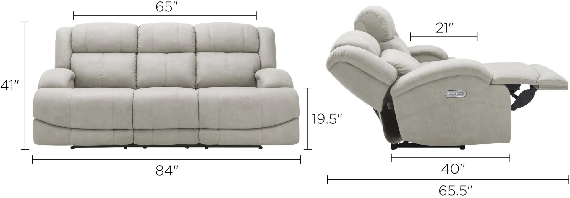 Quincey 2pc PowerReclining Sofa and Loveseat Set