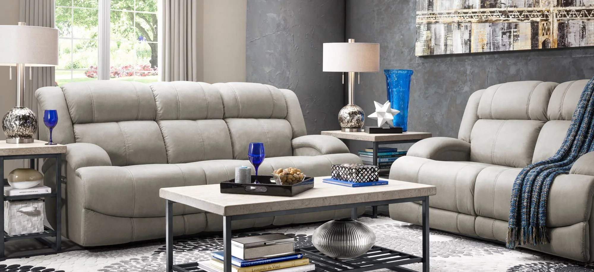 Quincey 2pc PowerReclining Sofa and Loveseat Set