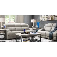 Quincey 2-pc. Power-Reclining Sofa and Loveseat Set in Ash by Flexsteel