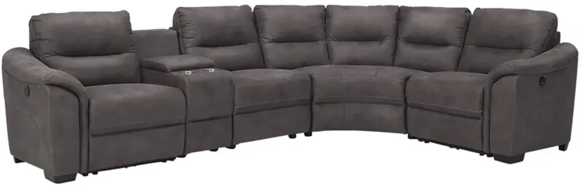 Rockland Microfiber 5-pc. Power Sectional