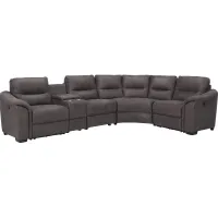 Rockland Microfiber 5-pc. Power Sectional in Gray by Bellanest