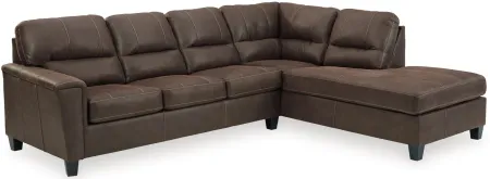 Navi 2-pc. Sectional with Chaise in Chestnut by Ashley Furniture