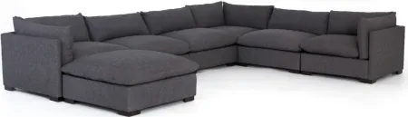 Westwood 7-pc. Modular Sectional Sofa w/ Ottoman in Bennett Charcoal by Four Hands