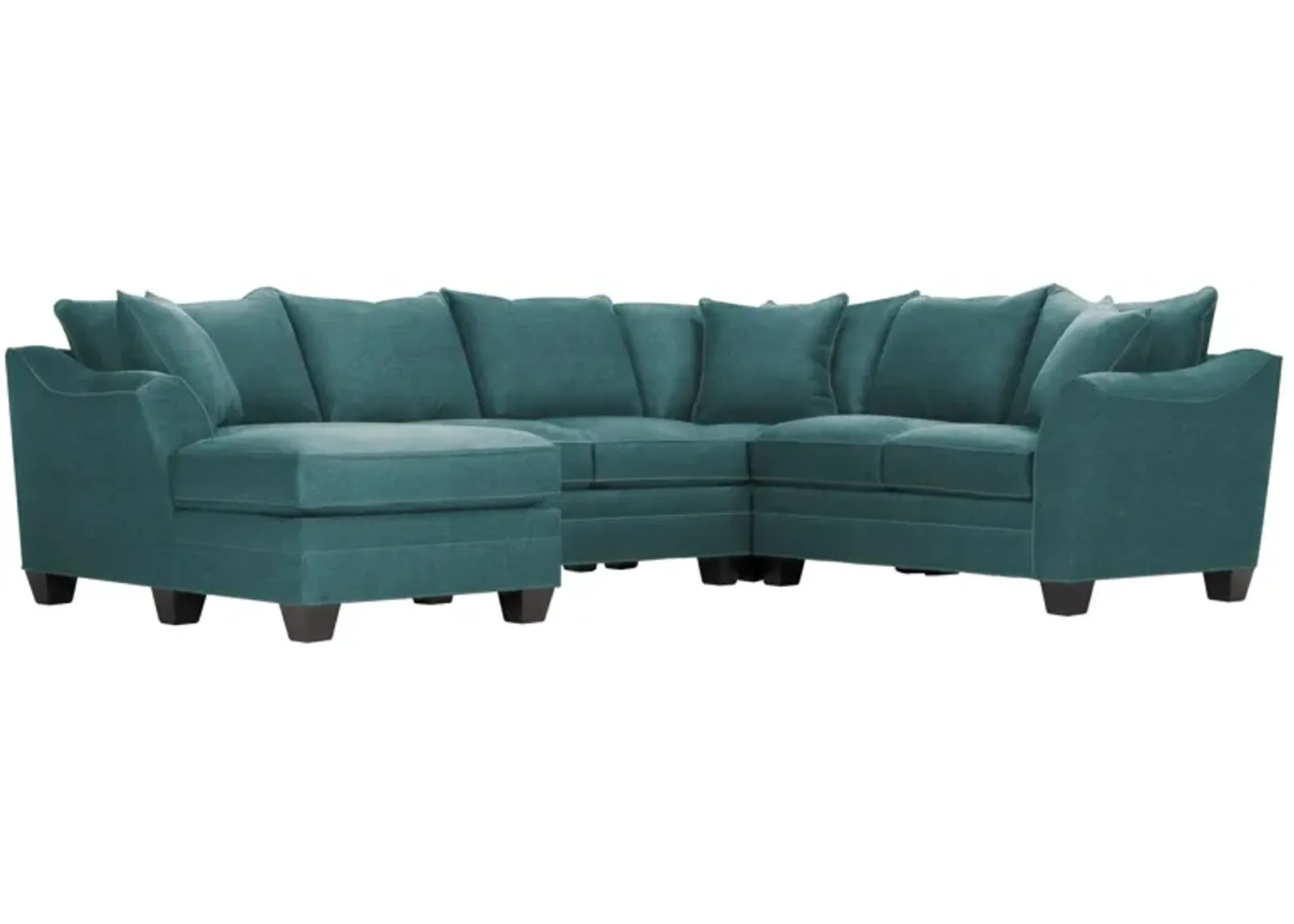 Foresthill 4-pc. Left Hand Chaise Sectional Sofa in Santa Rosa Turquoise by H.M. Richards