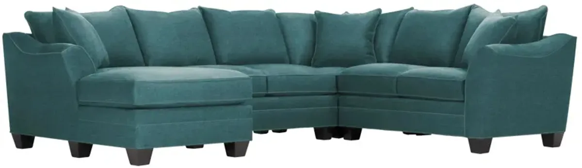 Foresthill 4-pc. Left Hand Chaise Sectional Sofa in Santa Rosa Turquoise by H.M. Richards