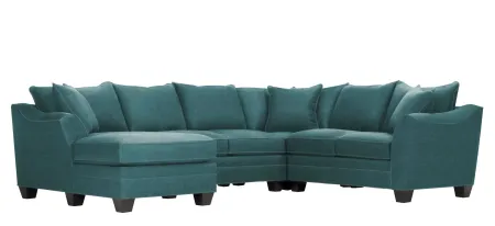 Foresthill 4-pc. Left Hand Chaise Sectional Sofa in Santa Rosa Turquoise by H.M. Richards