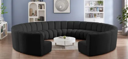 Infinity 11pc. Modular Sectional in Black by Meridian Furniture