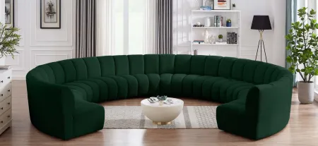 Infinity 10pc. Modular Sectional in Green by Meridian Furniture