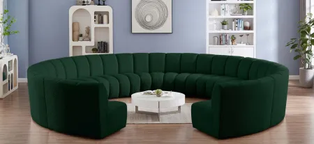 Infinity 11pc. Modular Sectional in Green by Meridian Furniture