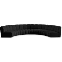 Infinity 6pc. Modular Sectional in Black by Meridian Furniture