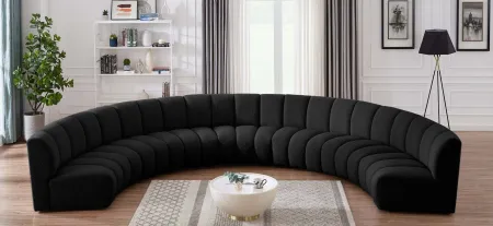 Infinity 7pc. Modular Sectional in Black by Meridian Furniture